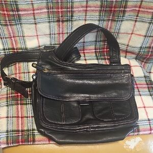 Chic Black Leather Crossbody Bag